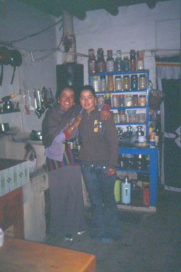 zwei lächelnde junge Frauen in ihrer Küche