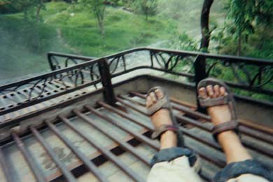 Petas Fe auf einem Busdach