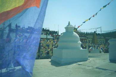Blick von der Stupa in Bodhnath